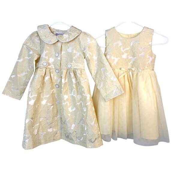 NWT Blueberi Boulevard Girls 2-Piece Yellow Dress & Coat Set Size 6 RAA10418 - Picture 2 of 13